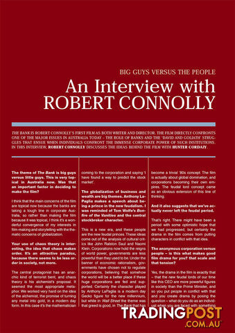 Big Guys Versus the People: An Interview with Robert Connolly
