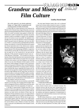 Grandeur and Misery of Film Culture