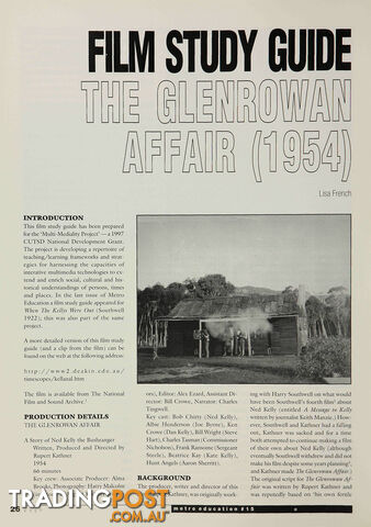 'The Glenrowan Affair' (A Study Guide)