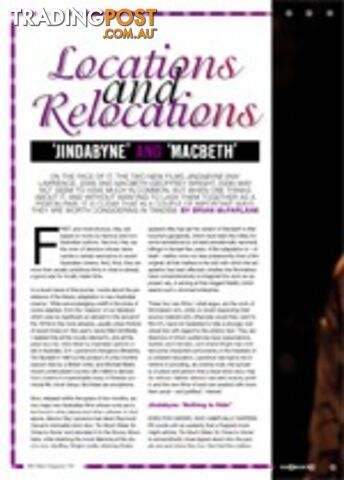 Locations and Relocations: Jindabyne and Macbeth
