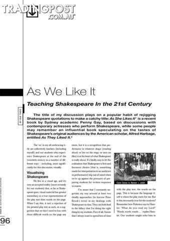 As We Like It: Teaching Shakespeare in the 21st Century