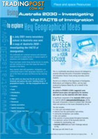 Using the Australia 2030 kit to explore Key Geographical Ideas