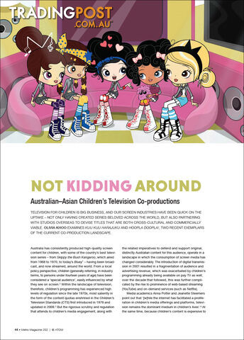 Not Kidding Around: Australian-Asian Children's Television Co-productions - photo 1 of 1