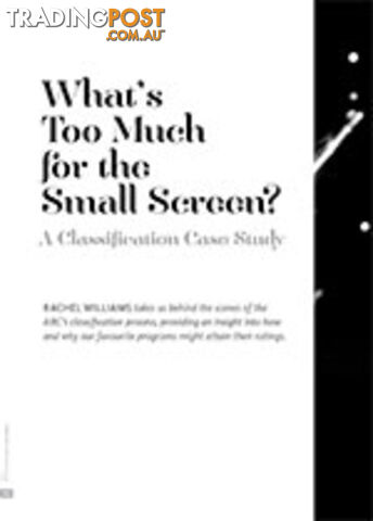 What's Too Much for the Small Screen?: A Classification Case Study