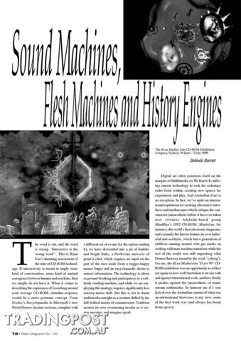 Sound Machines, Flesh Machines and History Engines