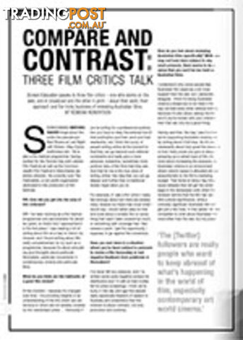Compare and Contrast: Three Film Critics Talk