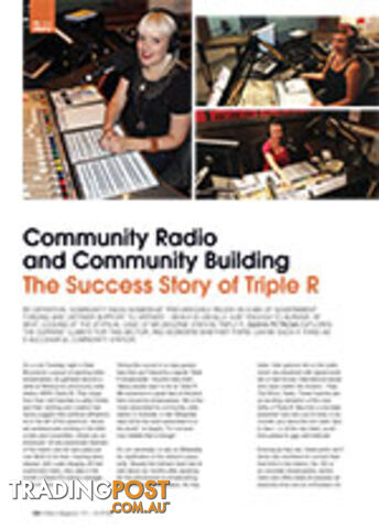 Community Radio and Community Building: The Success Story of Triple R