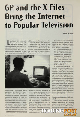 GP' and 'The X-Files' Bring the Internet to Popular Television