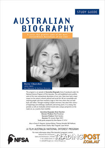 Australian Biography Series - Betty Churcher (Study Guide)