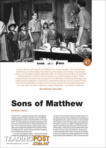 NFSA Restores Collection: 'Sons of Matthew'