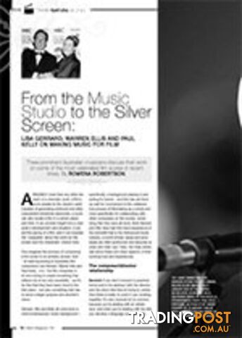 From the Music Studio to the Silver Screen: Lisa Gerrard, Warren Ellis and Paul...