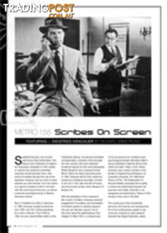 Scribes on Screen: Siegfried Kracauer