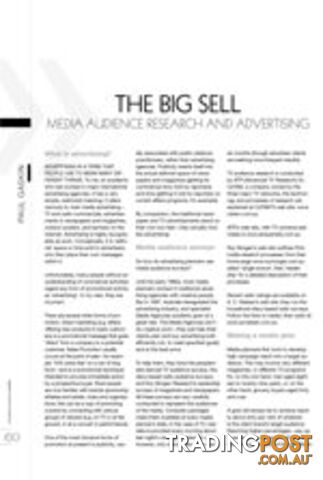 The Big Sell: Media Audience Research and Advertising