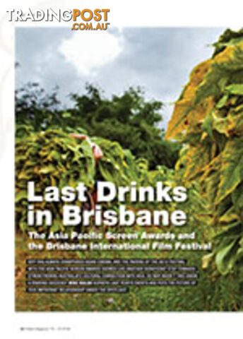 Last Drinks in Brisbane: The Asia Pacific Screen Awards and the Brisbane...
