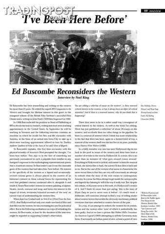 I've Been Here Before': Ed Buscombe Reconsiders the Western