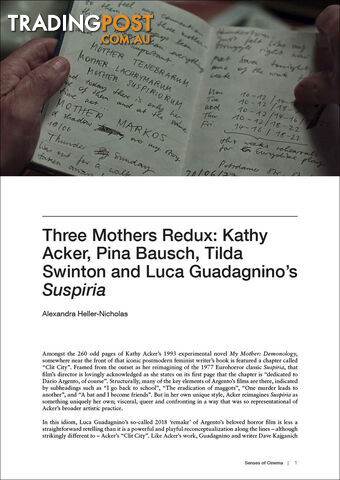 Three Mothers Redux: Kathy Acker, Pina Bausch, Tilda Swinton and Luca Guadagnino's 'Suspiria' - photo 1 of 1