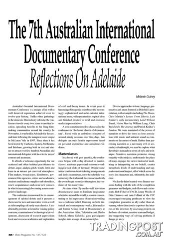 The 7th Australian International Documentary Conference: Reflections on...