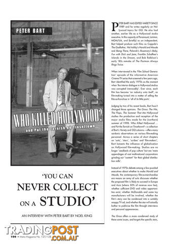 You Can Never Collect on a Studio': An interview with Peter Bart by Noel King
