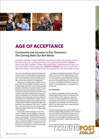 Age of Acceptance: Community and Inclusion in Sue Thomson's 'The Coming Back Out...