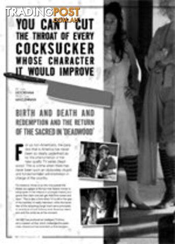 You Can't Cut the Throat of Every Cocksucker whose Character it Would Improve:...