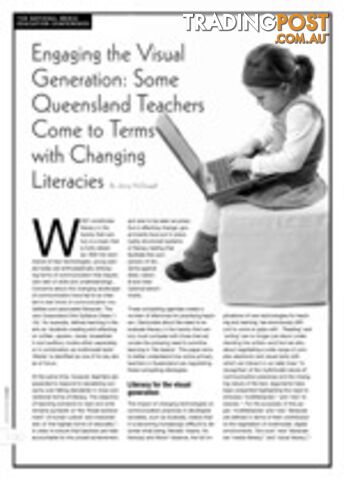Engaging the Visual Generation: Some Queensland Teachers Come to Terms with...