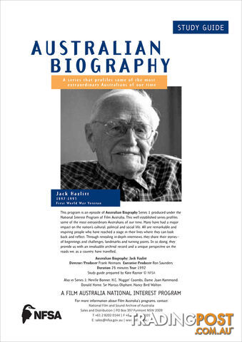 Australian Biography Series - Jack Hazlitt (Study Guide)
