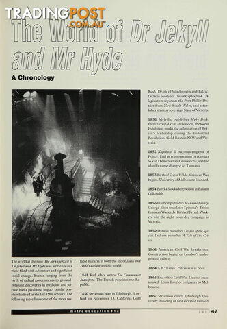 The World of 'Dr Jekyll and Mr Hyde': A Chronology
