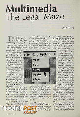 Multimedia: The Legal Maze