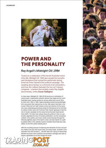 Power and the Personality: Ray Argall's 'Midnight Oil: 1984'