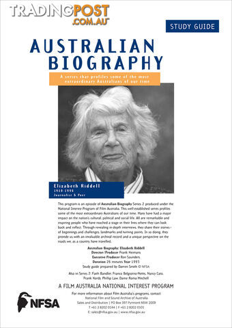Australian Biography Series - Elizabeth Riddell (Study Guide)