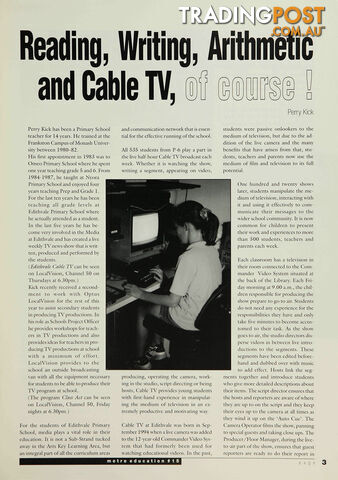 Reading, Writing, Arithmetic and Cable TV, of course!