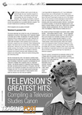 Television's Greatest Hits: Compiling a Television Studies Canon