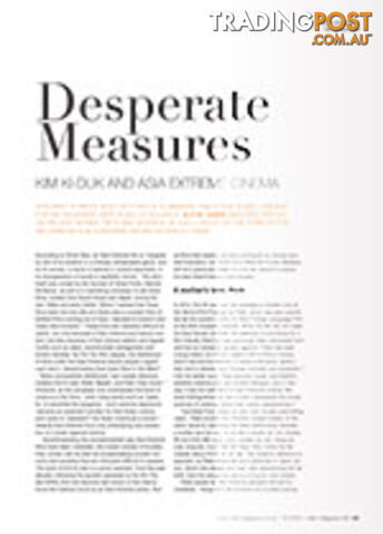 Desperate Measures: Kim Ki-duk and Asia Extreme Cinema