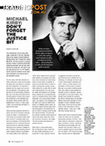 Document: Michael Kirby: Don't Forget the Justice Bit