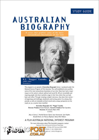 Australian Biography Series - H C 'Nugget' Coombs (Study Guide)