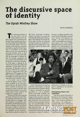 The Discursive Space of Identity: 'The Oprah Winfrey Show'