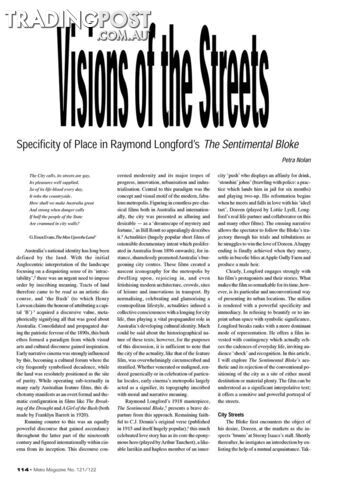 Visions of the Streets: Specificity of Place in Raymond Longford's 'The...