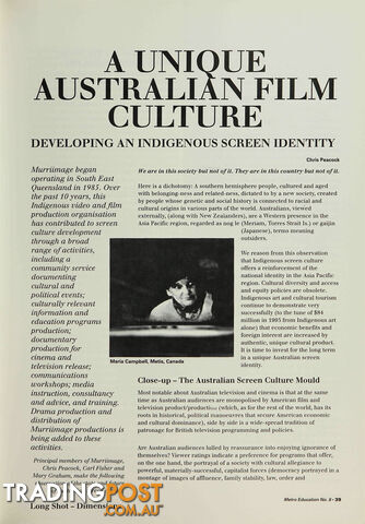 A Unique Australian Film Culture: Developing an Indigenous Screen Identity