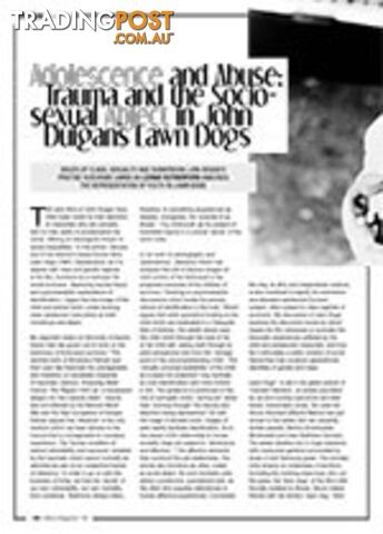 Adolescence and Abuse: Trauma and the Socio-sexual Abject in John Duigan's Lawn Dogs