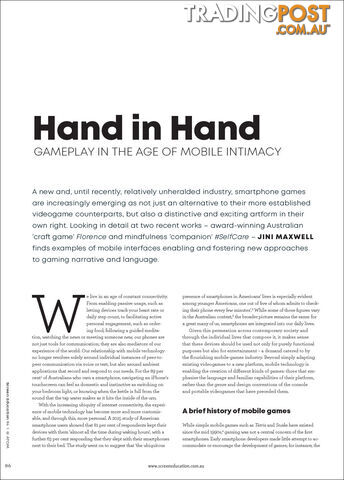 Hand in Hand: Gameplay in the Age of Mobile Intimacy
