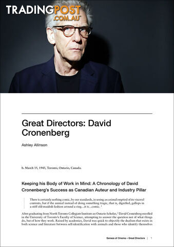 Great Directors: David Cronenberg