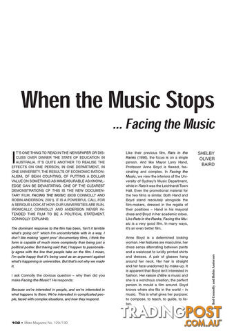 When the Music Stops: 'Facing the Music'