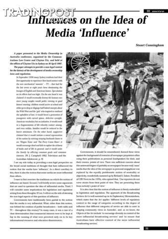 Influences on the Idea of Media 'Influence'