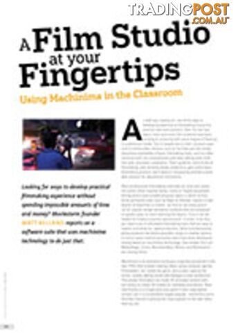 A Film Studio at Your Fingertips: Using Machinima in the Classroom