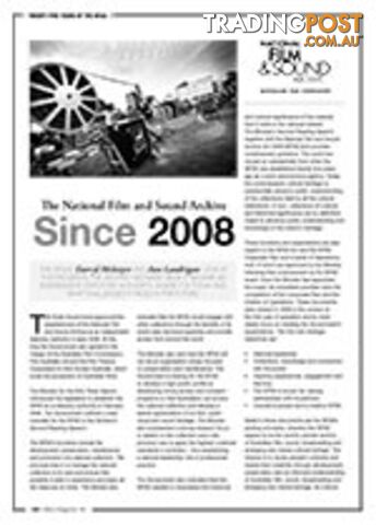 The National Film and Sound Archive Since 2008