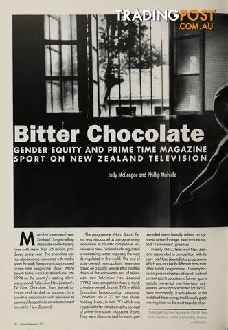 Bitter Chocolate: Gender Equity and Prime Time Magazine Sport on New Zealand...