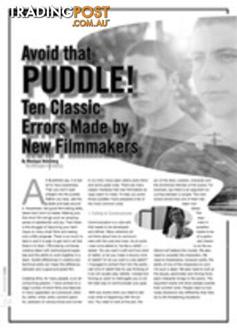 Avoid that Puddle! Ten Classic Errors Made by New Filmmakers