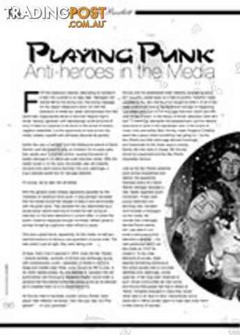 Playing Punk: Anti-heroes in the Media