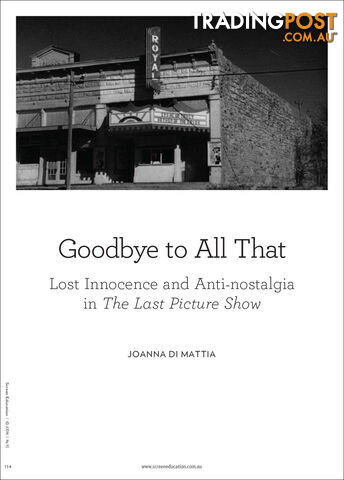 Goodbye to All That: Lost Innocence and Anti-nostalgia in 'The Last Picture...