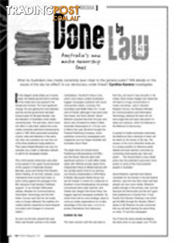 Done by Law: Australia's New Media Ownership Laws